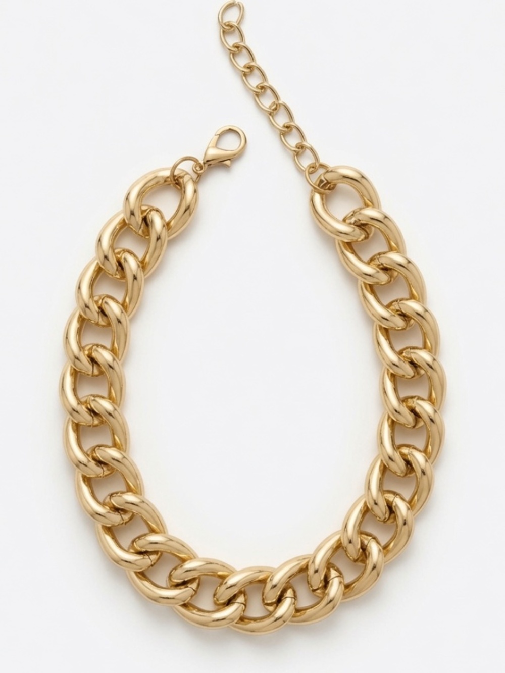 Chunky Gold-Tone Curb Chain Choker Necklace